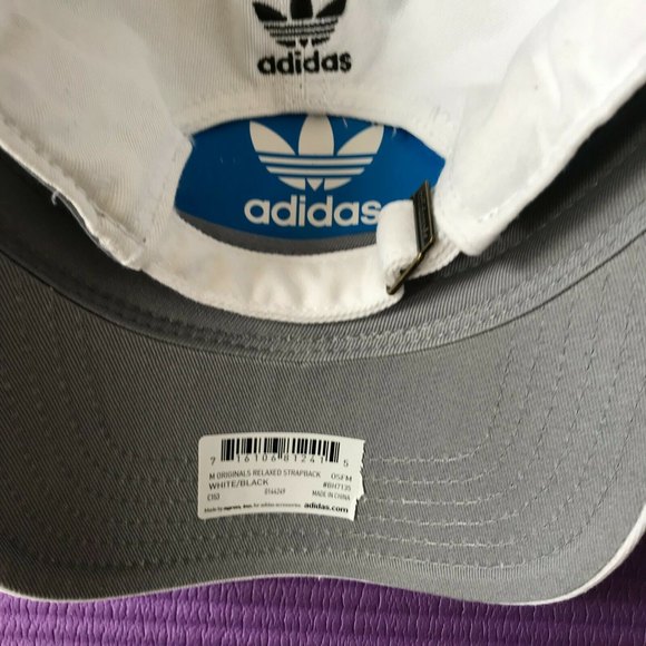 Adidas Originals Trefoil Relax StrapBack Cotton White Sport Cap Adjustable Hat - Picture 8 of 10